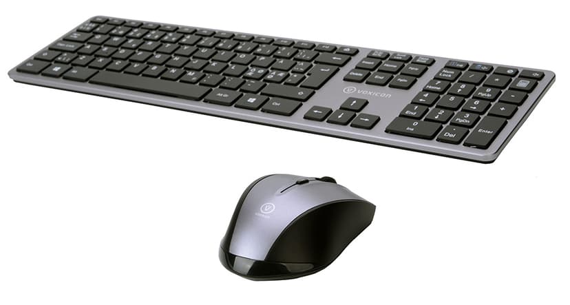 Voxicon 280 Slim Metal Wireless Nordisk Tastatur og mus-sæt