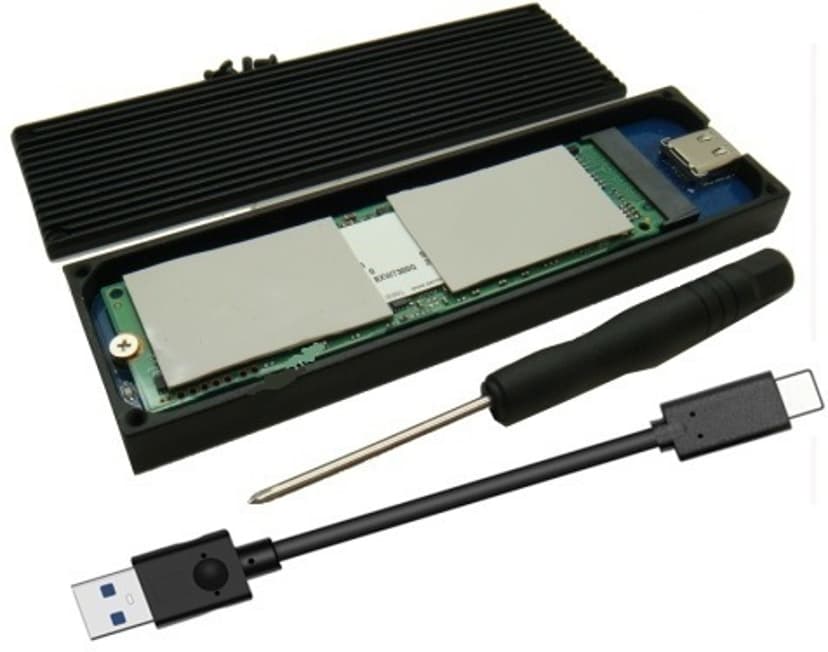 MicroStorage Tallennuslaitteen kotelo USB 3.1 Musta