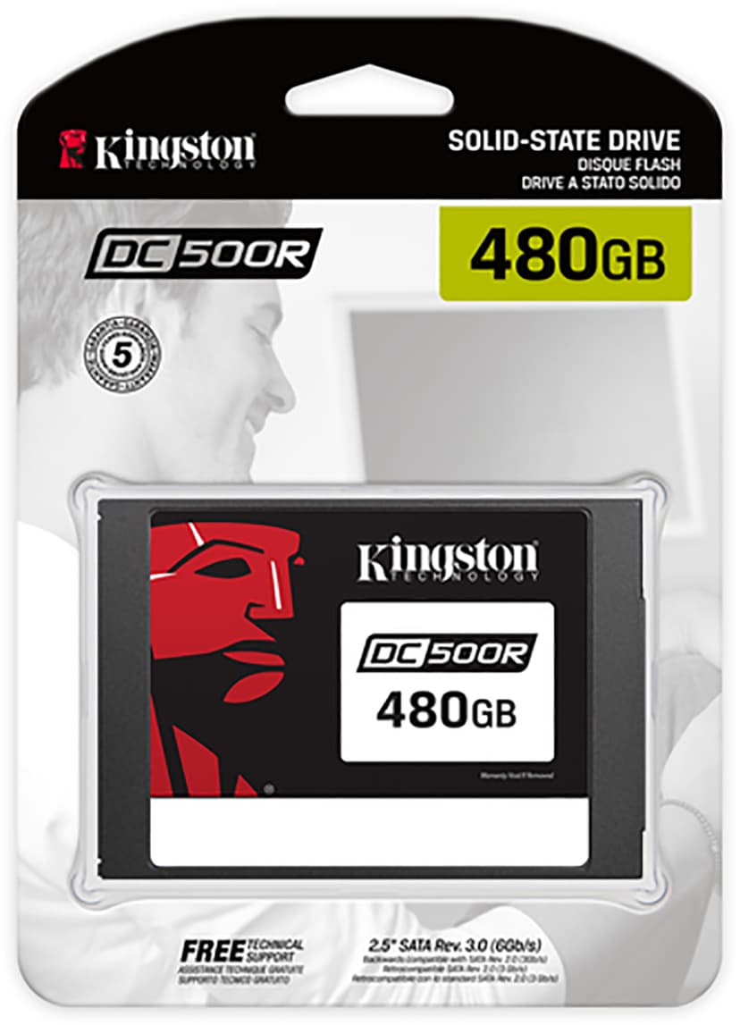 Kingston Data Center DC500R SSD-levy 480GB 2.5" Serial ATA-600