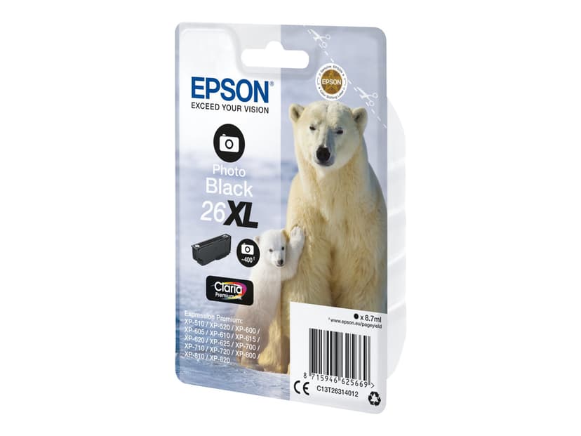Epson Bläck Foto Svart 26XL Claria Premium