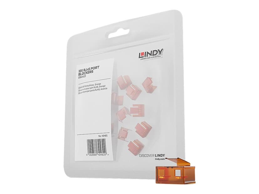 Lindy Port Blocker RJ45 Orange 20-Pack utan nyckel