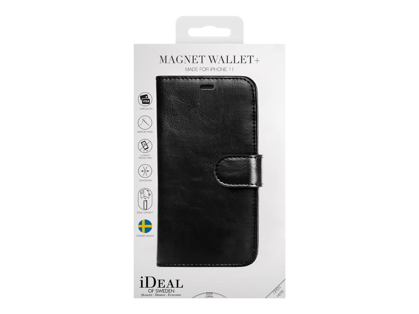 iDeal of Sweden Magnet Wallet+ Läppäkansi Matkapuhelimelle iPhone 11, iPhone Xr Musta
