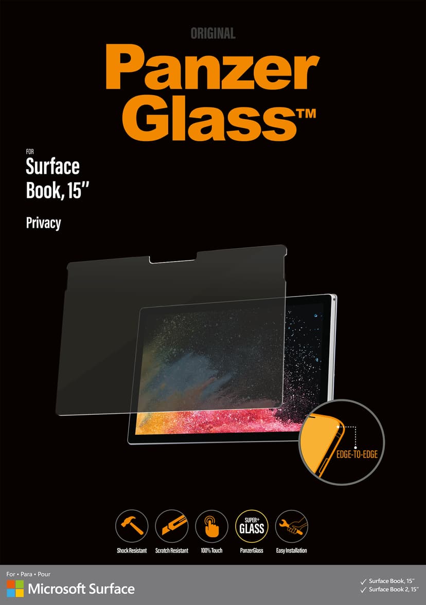 Panzerglass Privacy Microsoft Surface Book/Book 2 15"