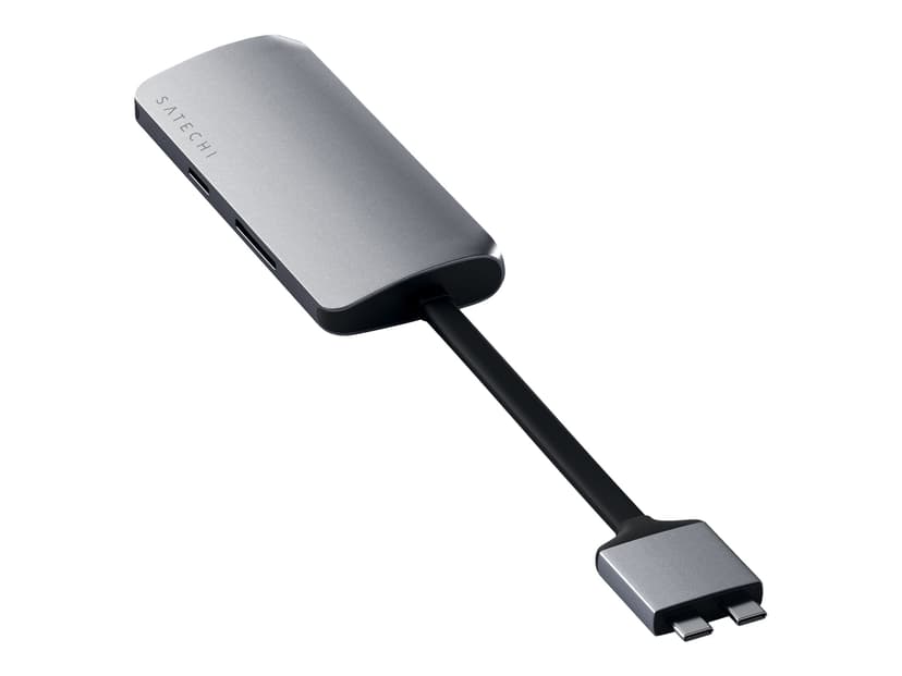 Satechi USB-C Multimedia Adapter Dual 4K - Space Grey USB 3.2 Gen 1 (3.1 Gen 1) Type-C