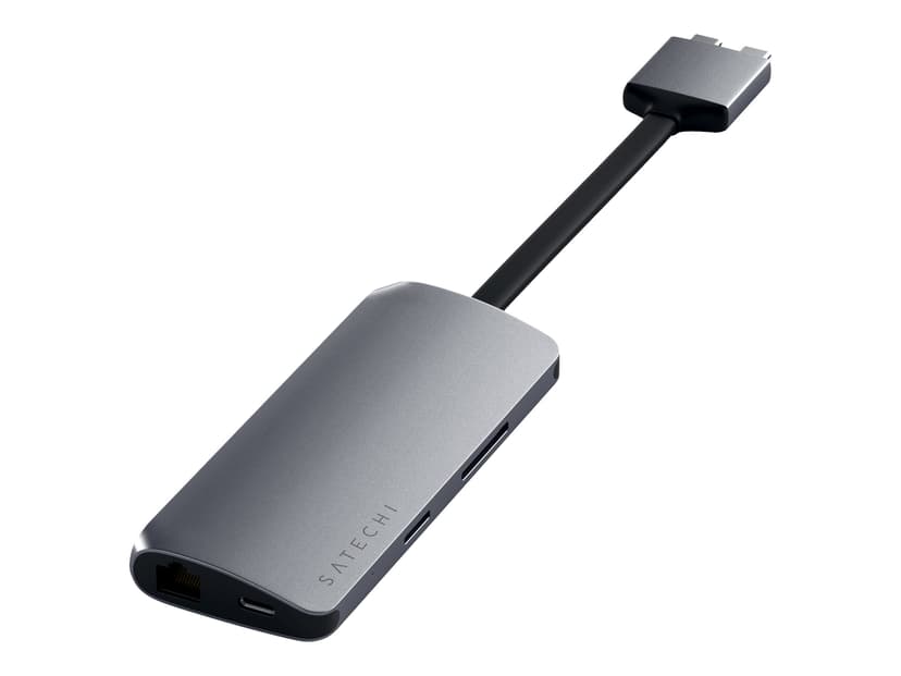 Satechi USB-C Multimedia Adapter Dual 4K - Space Grey USB-C Mini-dockningsenhet