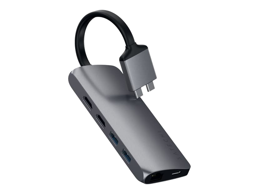 Satechi USB-C Multimedia Adapter Dual 4K - Space Grey USB 3.2 Gen 1 (3.1 Gen 1) Type-C