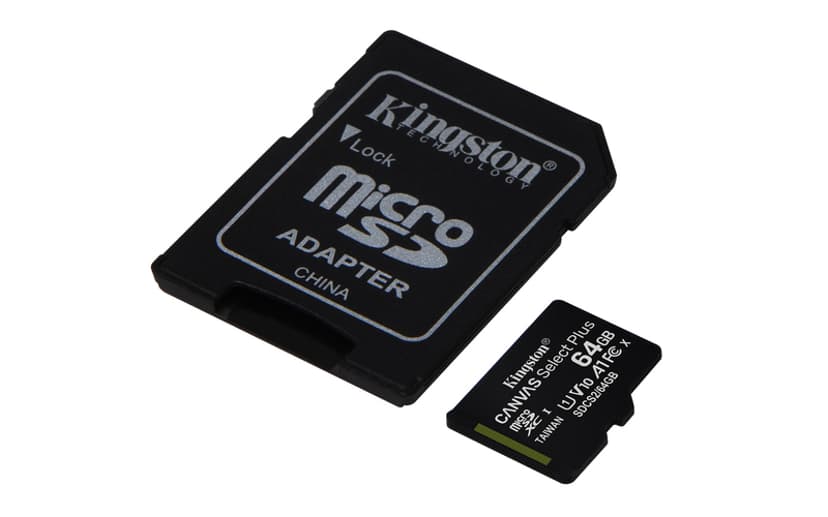 Kingston Canvas Select Plus 64GB microSDXC UHS-I -muistikortti