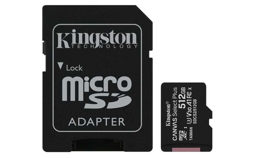 Kingston Canvas Select Plus 512GB microSDXC UHS-I -muistikortti