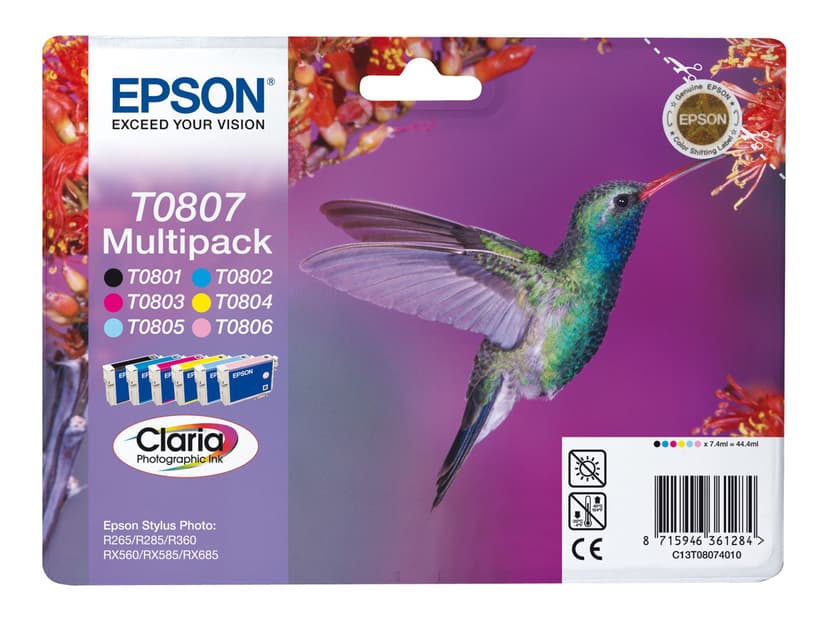 Epson Muste Monipakkaus T0801/2/3/4/5/6 - R265