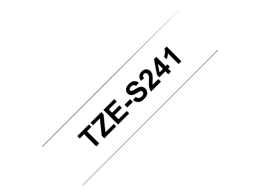 Brother Tape 18mm TZe-S241 Sort/Hvid Ekstra St�rk