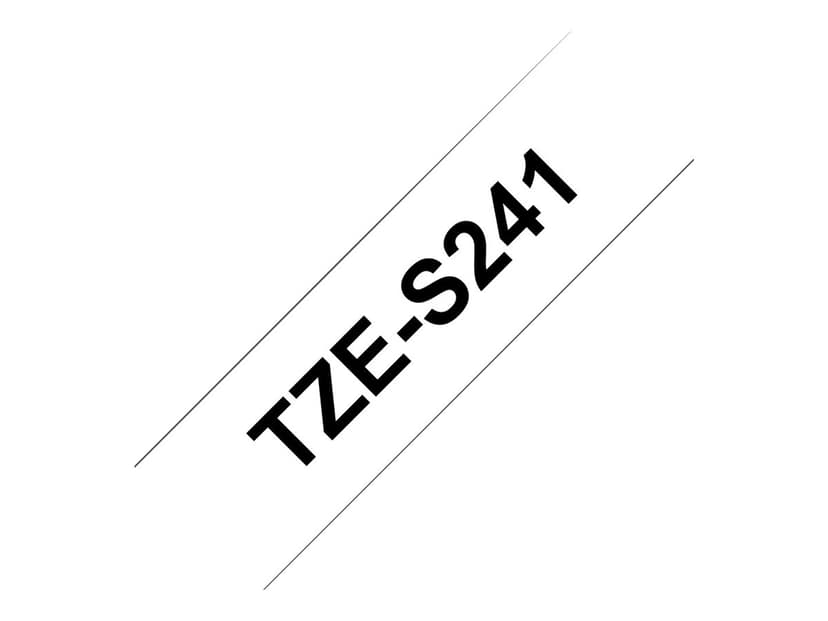 Brother Tape 18mm TZe-S241 Svart/Hvit Ekstra Sterk