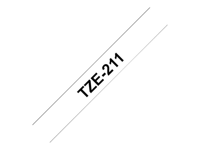 Brother Tape TZE-211 6mm Sort/Hvid
