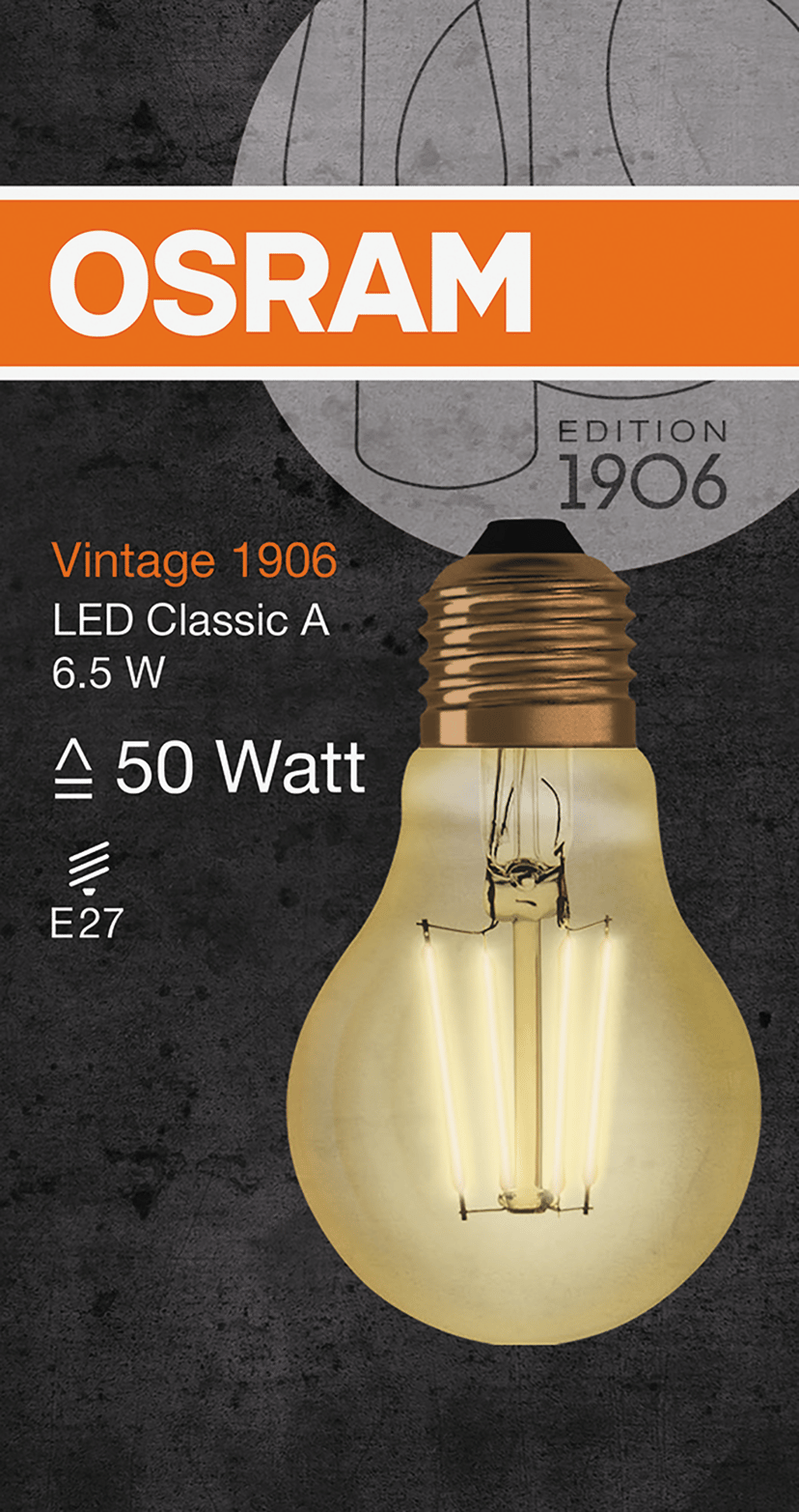 Osram Vintage LED-filamentti 1906 22W 825 kulta E27