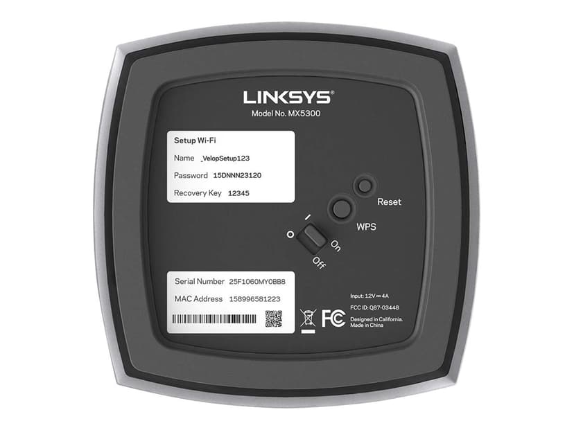 Linksys Velop MX5 Tri-Band AX5300 Mesh WiFi 6 Router 1-pakkaus