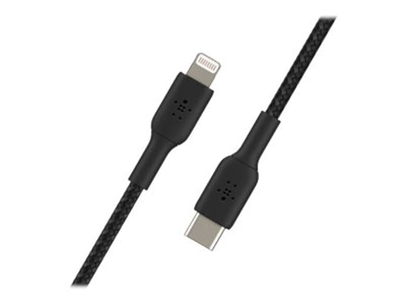 Belkin Lightning To USB-C Cable Braided 1m Musta