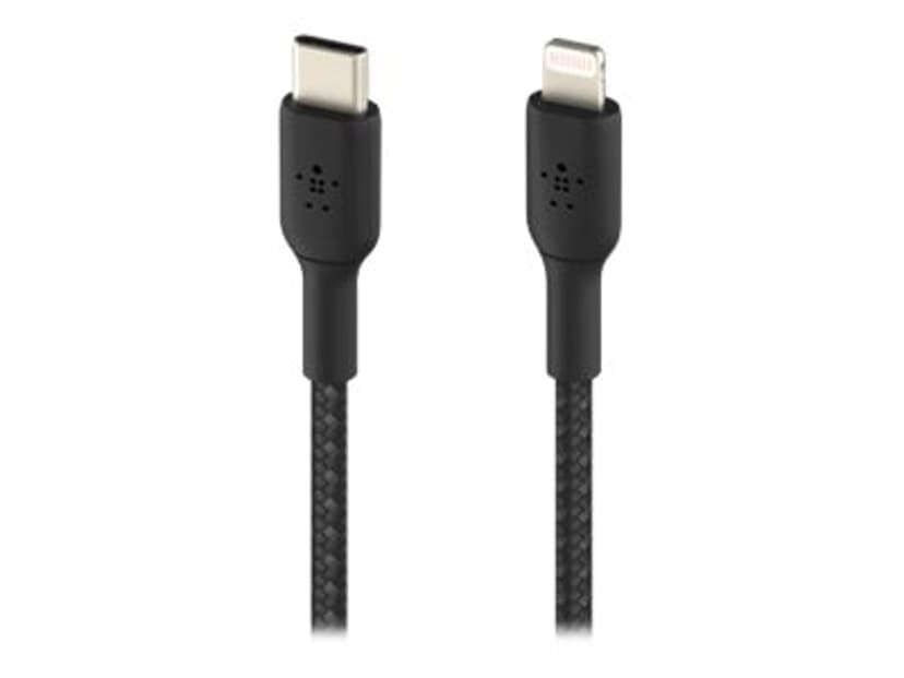 Belkin Lightning To USB-C Cable Braided 1m Musta