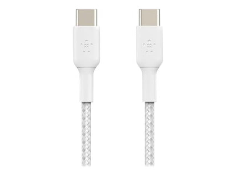 Belkin USB-C To USB-C Cable Braided 1m Valkoinen