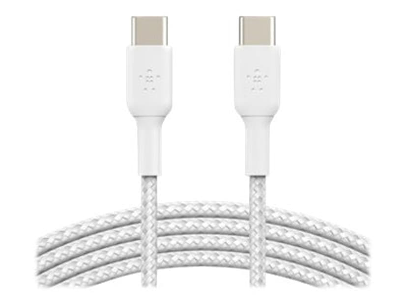 Belkin USB-C To USB-C Cable Braided 1m Valkoinen