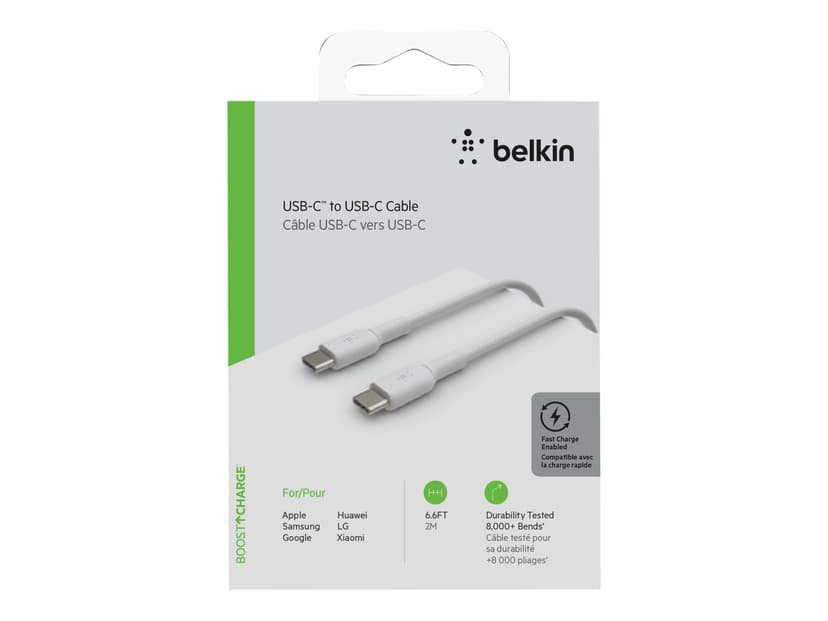 Belkin USB-C Till USB-C Kabel 2m Vit