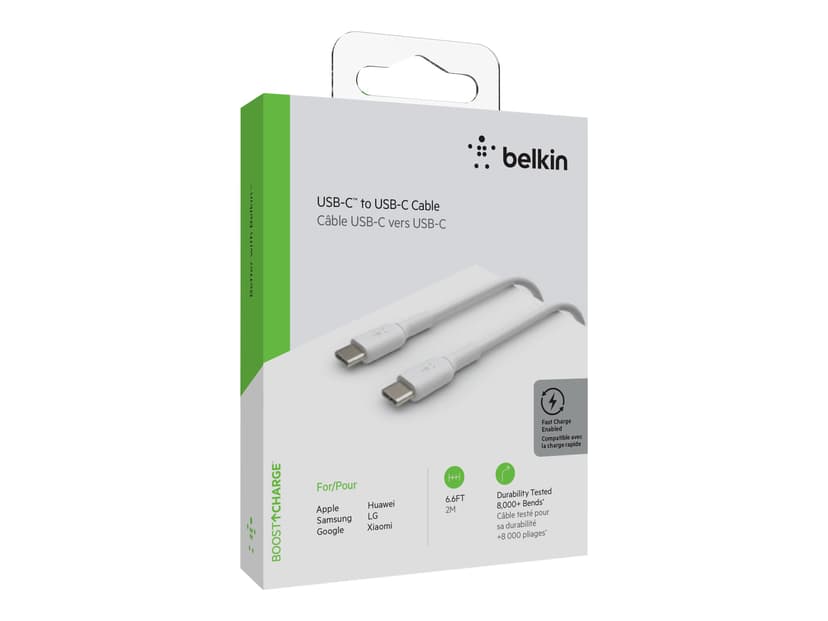 Belkin USB-C Till USB-C Kabel 2m Vit