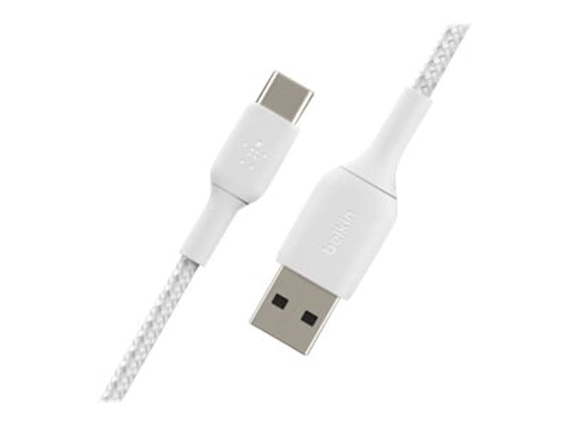 Belkin USB-A To USB-C Cable Braided 1m USB A USB C Valkoinen