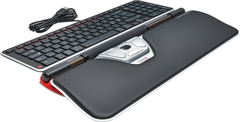 Contour Design RollerMouse Red Plus & Balance Keyboard Kabelanslutning USB Nordiska länderna Sats med tangentbord och rullmus