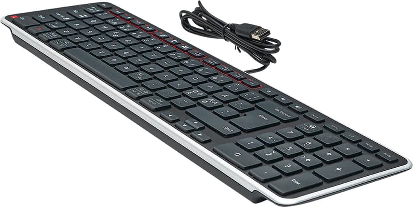 Contour Design RollerMouse Red Plus & Balance Keyboard Kabelanslutning USB Nordiska länderna Sats med tangentbord och rullmus