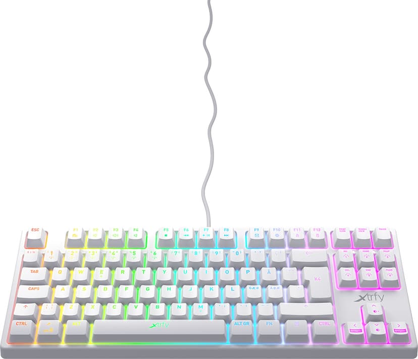 Xtrfy K4 TKL RGB Kablet Nordisk Hvit Tastatur