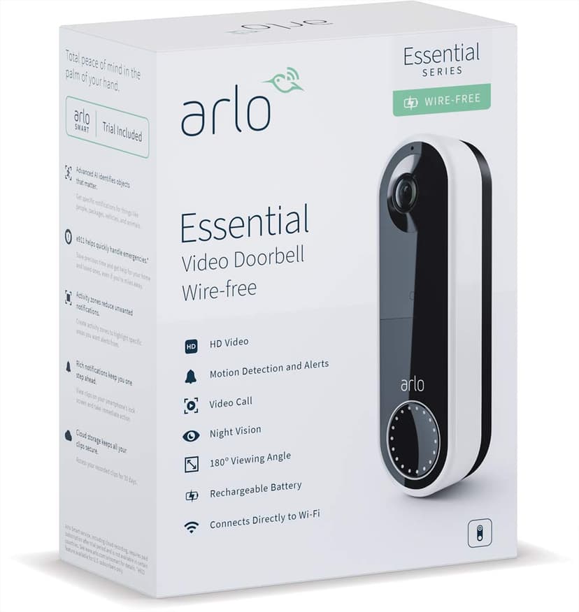 Arlo Wire-Free Video Doorbell, Valkoinen
