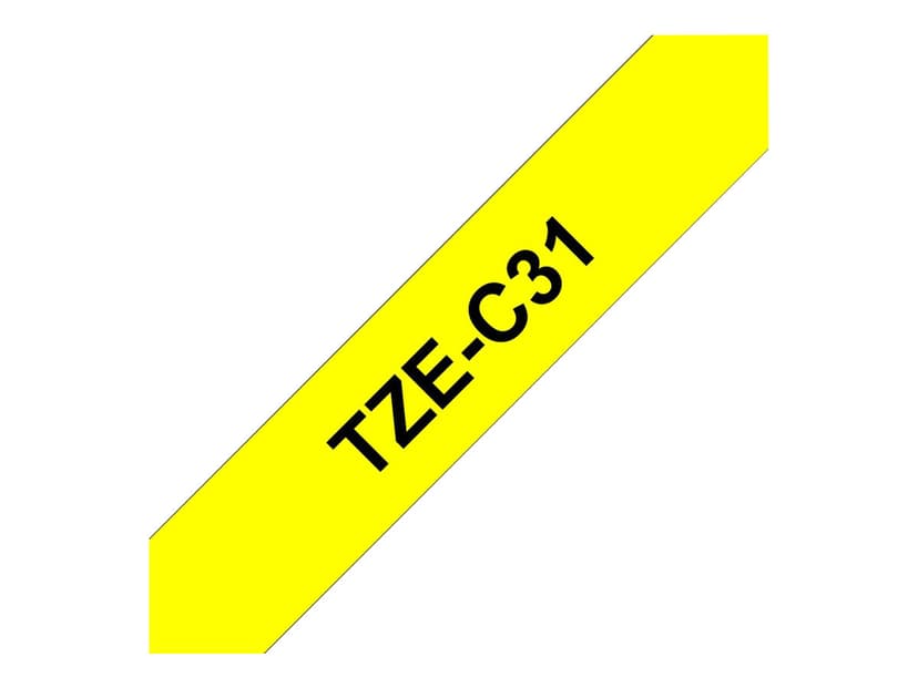 Brother Tape 12mm TZe-C31 Musta/Neon Keltainen
