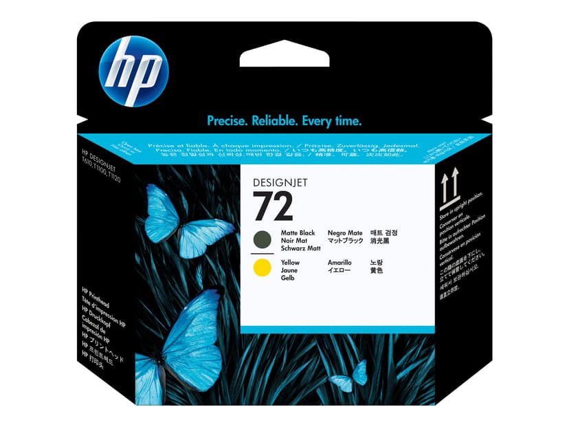 HP Skriverhode No.72 Mat Svart & Gul - T1100