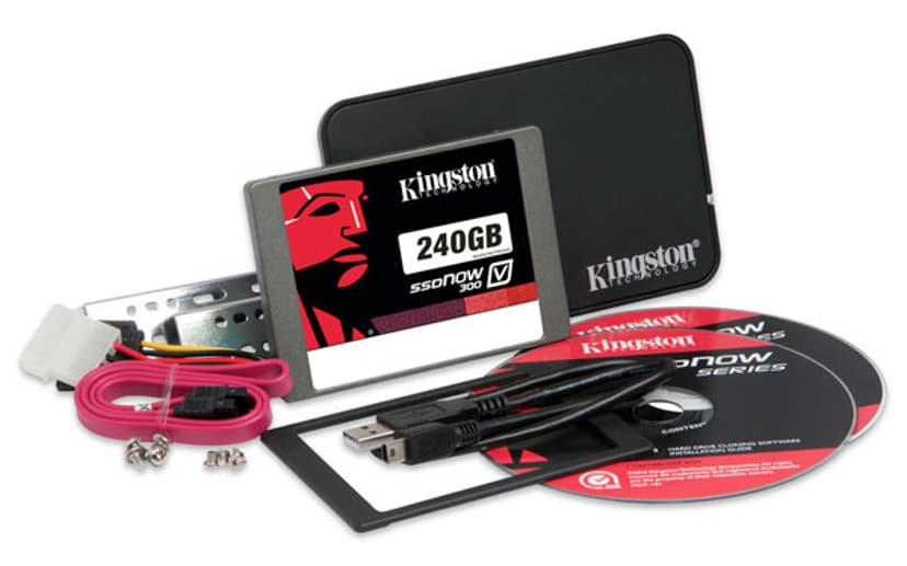 Kingston SSDNow V300 Desktop/Laptop Kit 240GB 2.5" SATA-600 (SV300S3B7A/240G) Dustin.dk