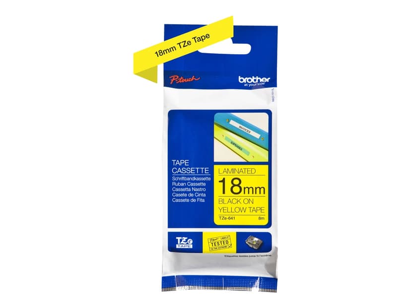 Brother Tape 18mm TZe-641 Svart/Gul