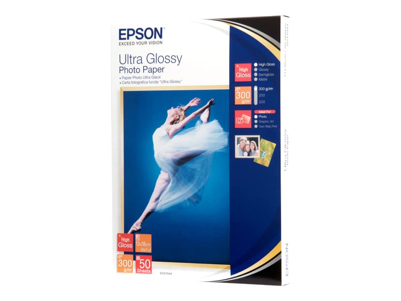 Epson Paperi Photo Ultra Glossy 13x18cm, 50 arkkia, 300 g