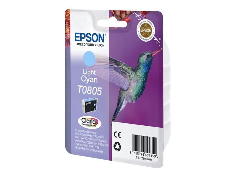 Epson Muste Kevyt Syaani T0805 - R265/360/RX560