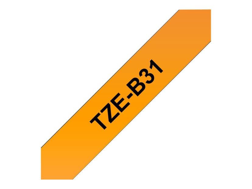 Brother Tape 12mm TZe-B31 Musta/Neon Oranssi