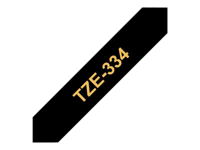 Brother Tape TZE-334 12mm Gull/Svart