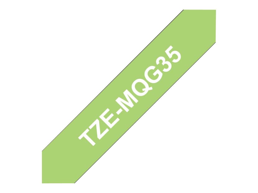 Brother Tape 12mm TZe-MQG35 Valkoinen/Lime Vihre�