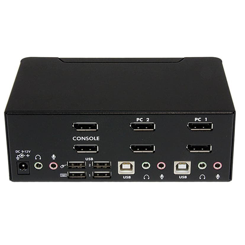 Startech 2 Port Dual DisplayPort USB KVM Switch w/ Audio & USB Hub