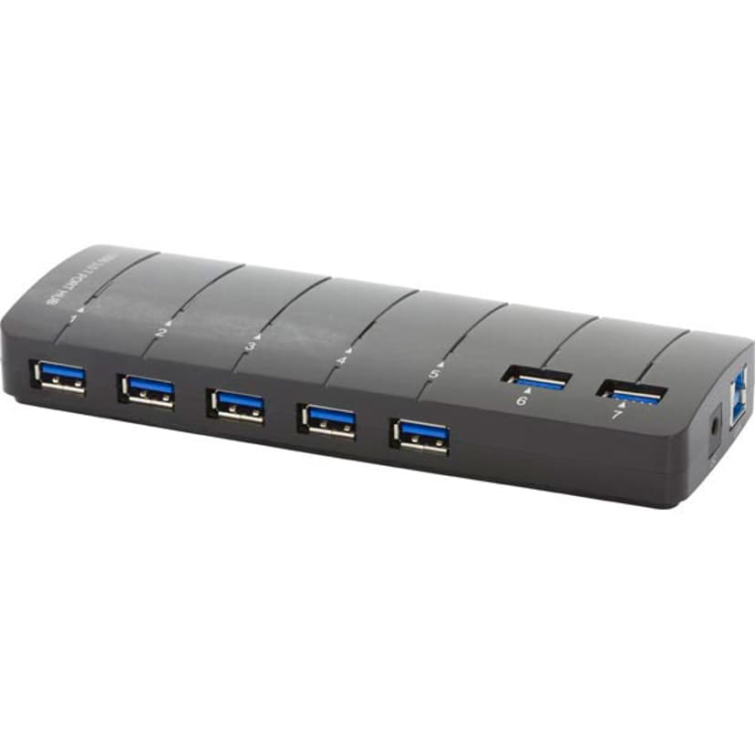 Deltaco USB-Hub 7-Ports USB 3.0 Black USB Hub