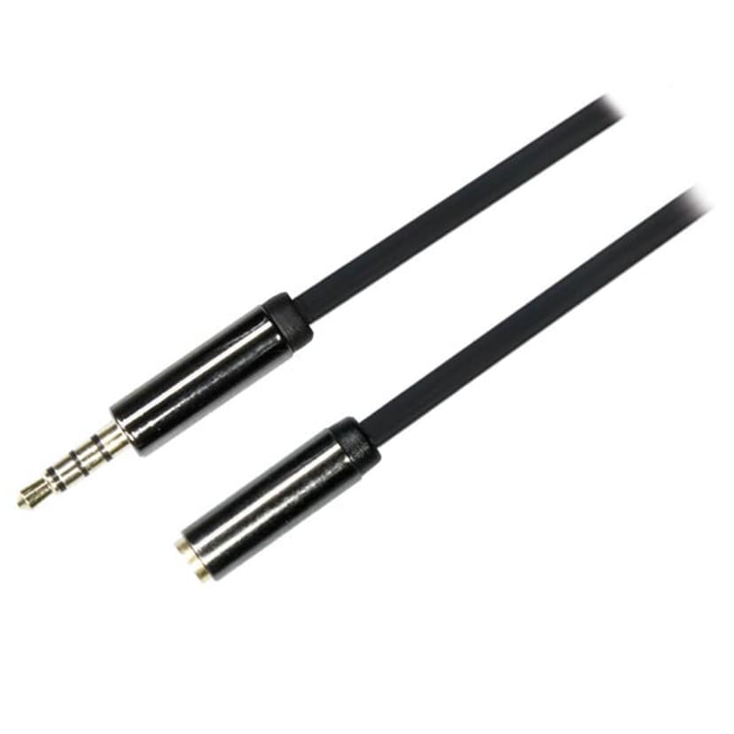 Deltaco Audio 3.5mm Female - 3.5mm Male 4-Pin 1m Minitelefon 3,5 mm, 4-poligt Hona Minitelefon 3,5 mm, 4-poligt Hane