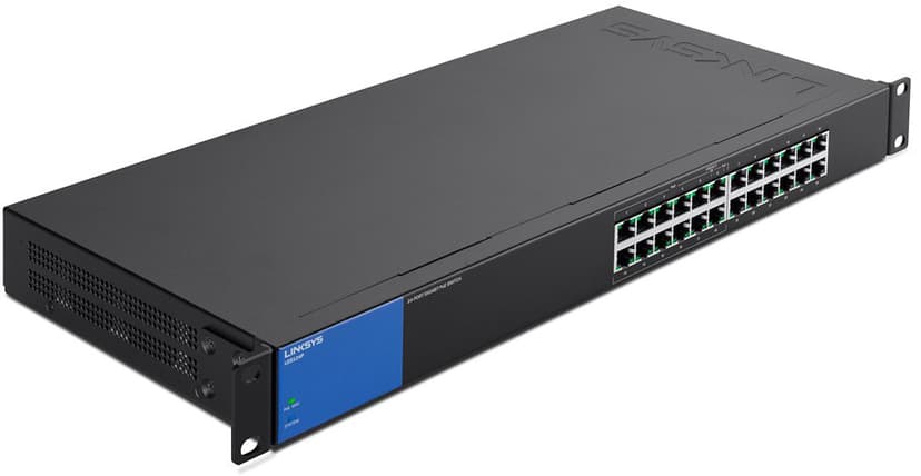 Linksys LGS124P 24-Portars företagsanpassad gigabitswitch i skrivbordsformat med PoE+  (12 + 12 PoE+)