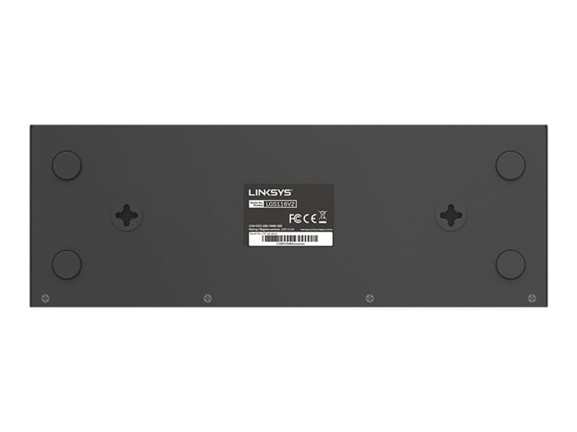 Linksys LGS116 16-Portars företagsanpassad gigabitswitch i skrivbordsformat