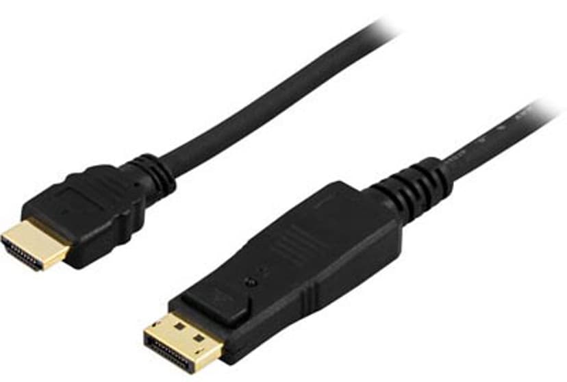 Deltaco DP-3020 2m DisplayPort HDMI-tyyppi A (vakio) Musta