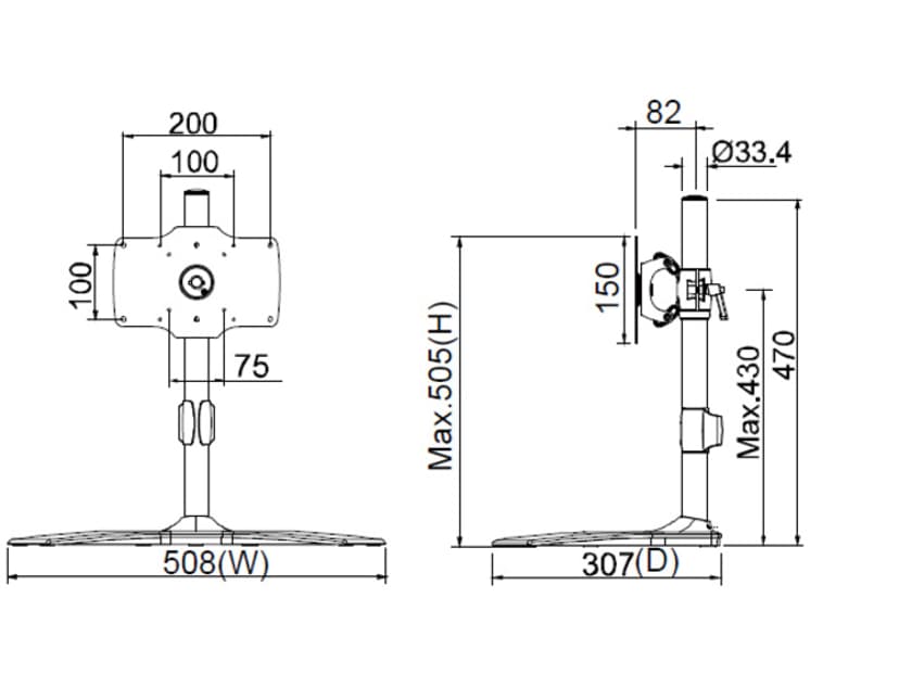 Multibrackets M VESA Desktopmount Single Stand