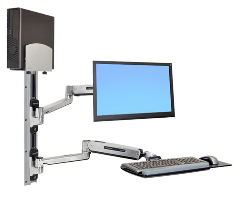 Ergotron LX Sit-Stand Wall Mount System Med CPU Hållare Silver
