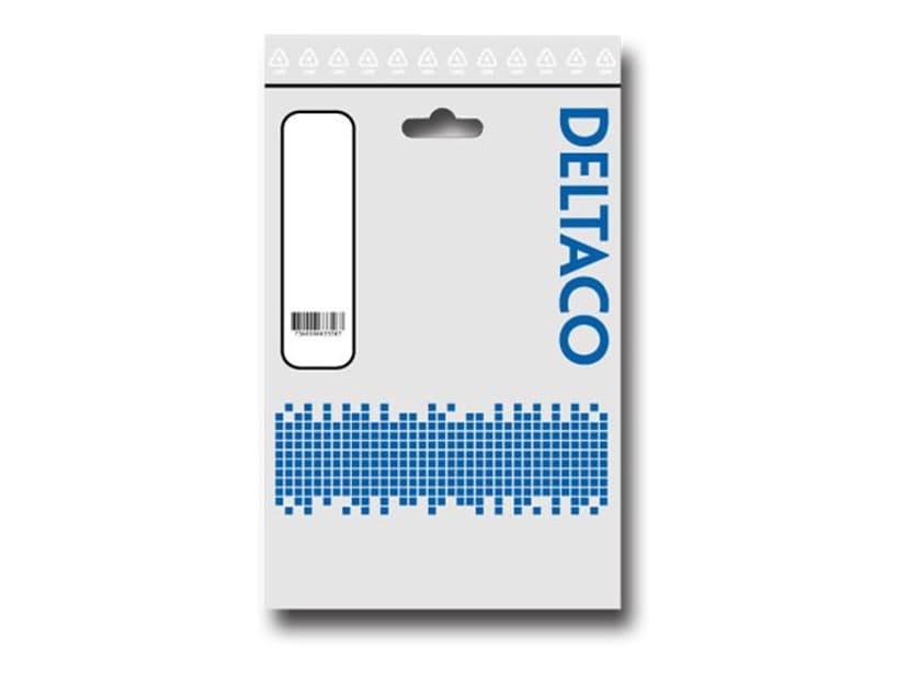 Deltaco AUDIO 3.5MM MALE - 3.5MM FEMALE 0.5m 3,5 mm-ministereojakk Hann 3,5 mm-ministereojakk Hunn