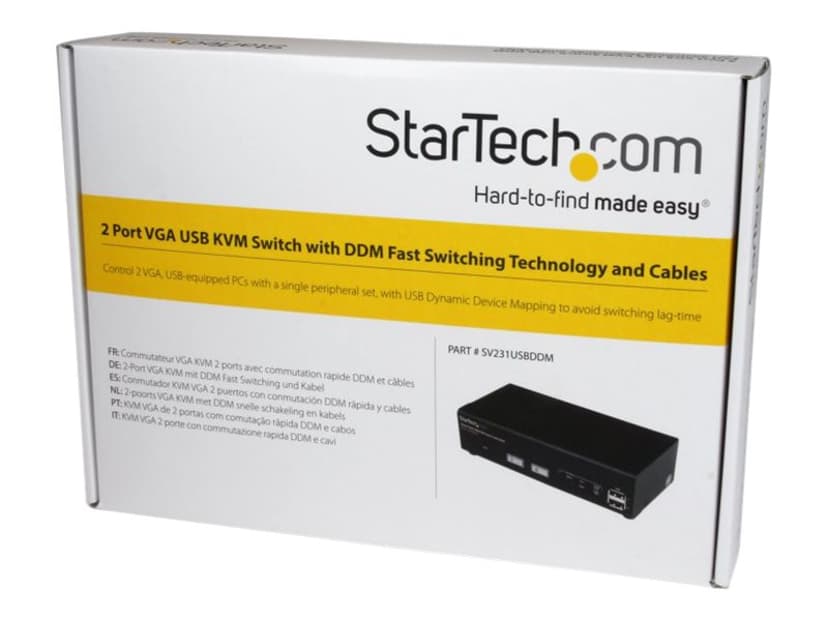 Startech 2 Port USB VGA KVM Switch with DDM Fast Switching and Cables