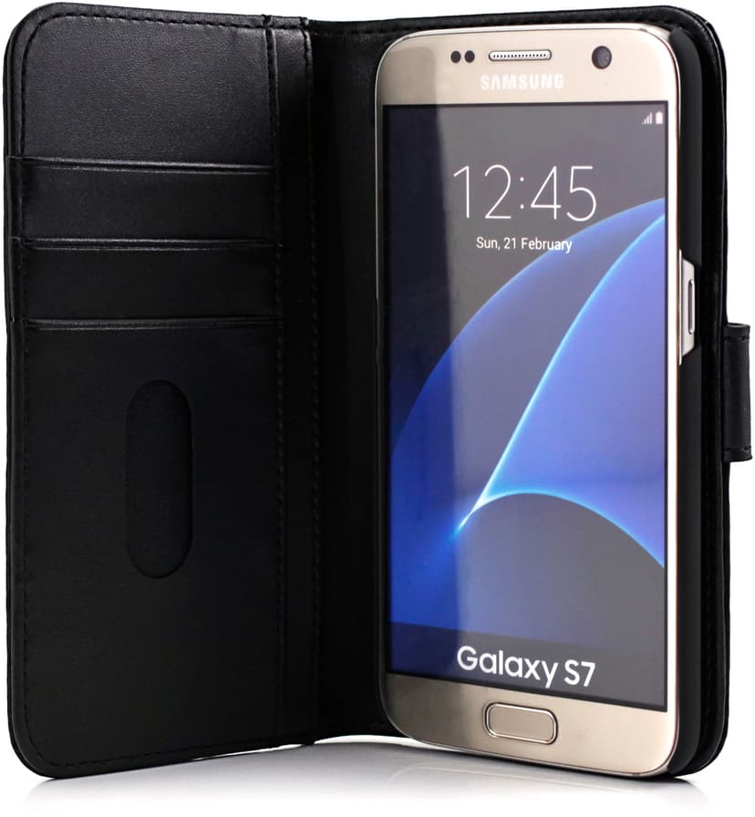 Cirafon Genuine Leather Wallet Samsung Galaxy S7 Zwart leer