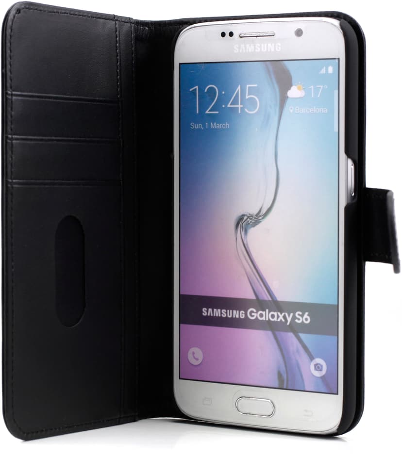 Cirafon Genuine Leather Wallet Samsung Galaxy S6 Zwart leer